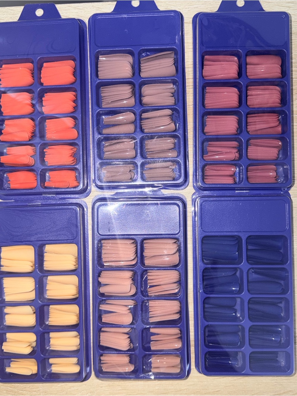 Assorted Press-On Nail Tips OVER 200 + NAILS- Multi Color Set